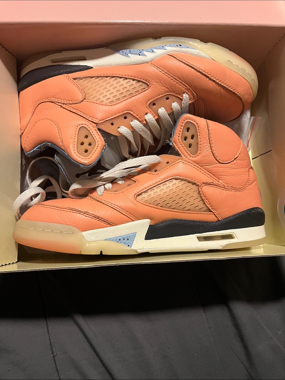 Nike Kids High-Top Sneakers in Peach Orange and Black